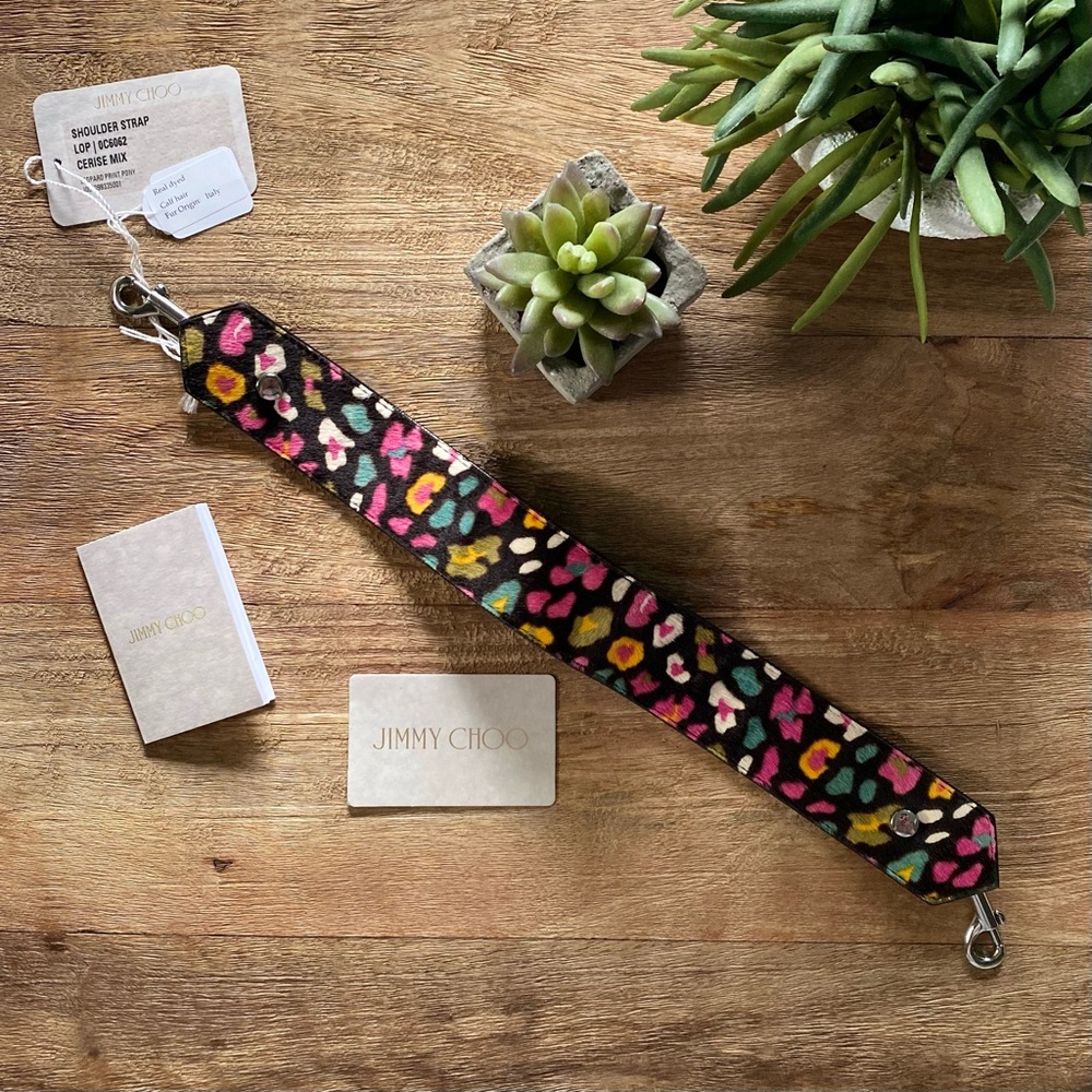 JIMMY CHOO - Colorful Leopard Print Pony Bag Shoulder Strap - Picture 6 of 15